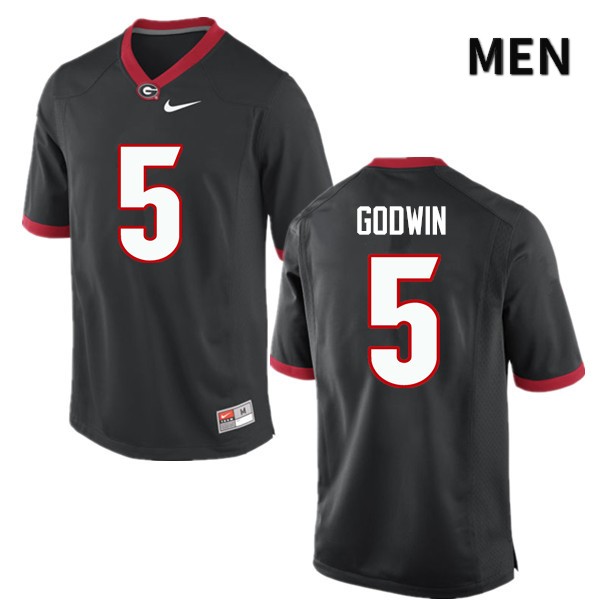 Georgia Bulldogs Men's Terry Godwin #5 Black Stitched College UGA Football Jersey 23SX010ED